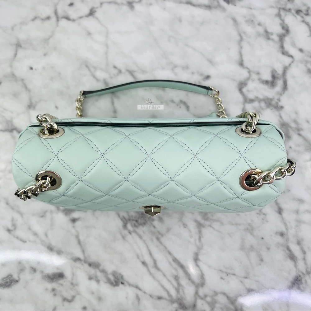 Kate Spade Natalia Quilted Leather Medium Flap Chain Shoulder Bag Crossbody - Picture 4 of 10